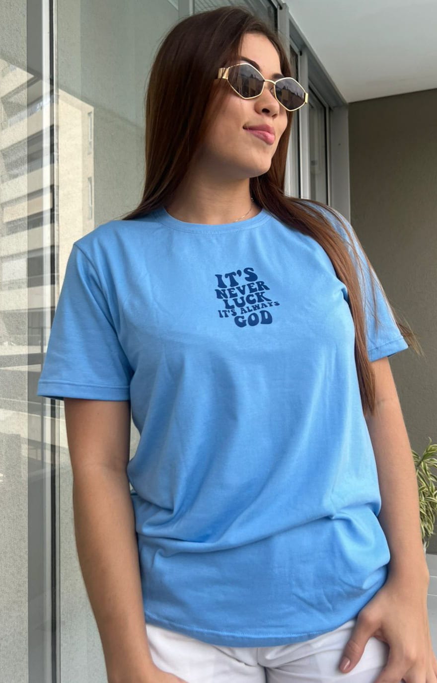 Camiseta Dama Its Never Luck Its Always God - Imagen 3