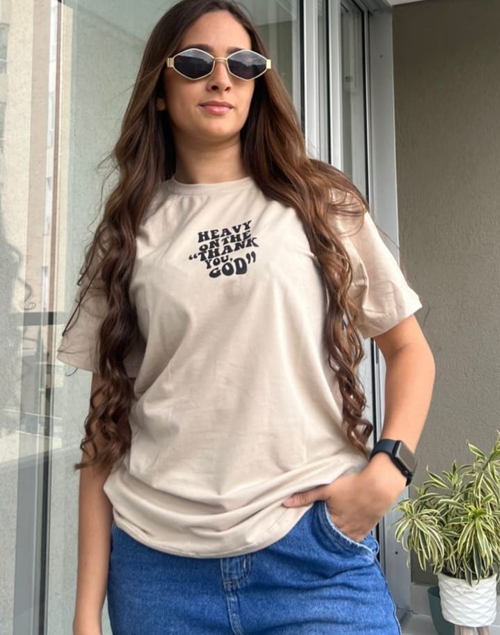 Camiseta Dama Heavy On The Thank You God - Imagen 2