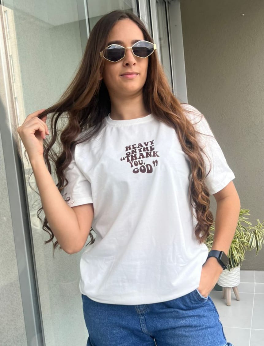 Camiseta Dama Heavy On The Thank You God - Imagen 2