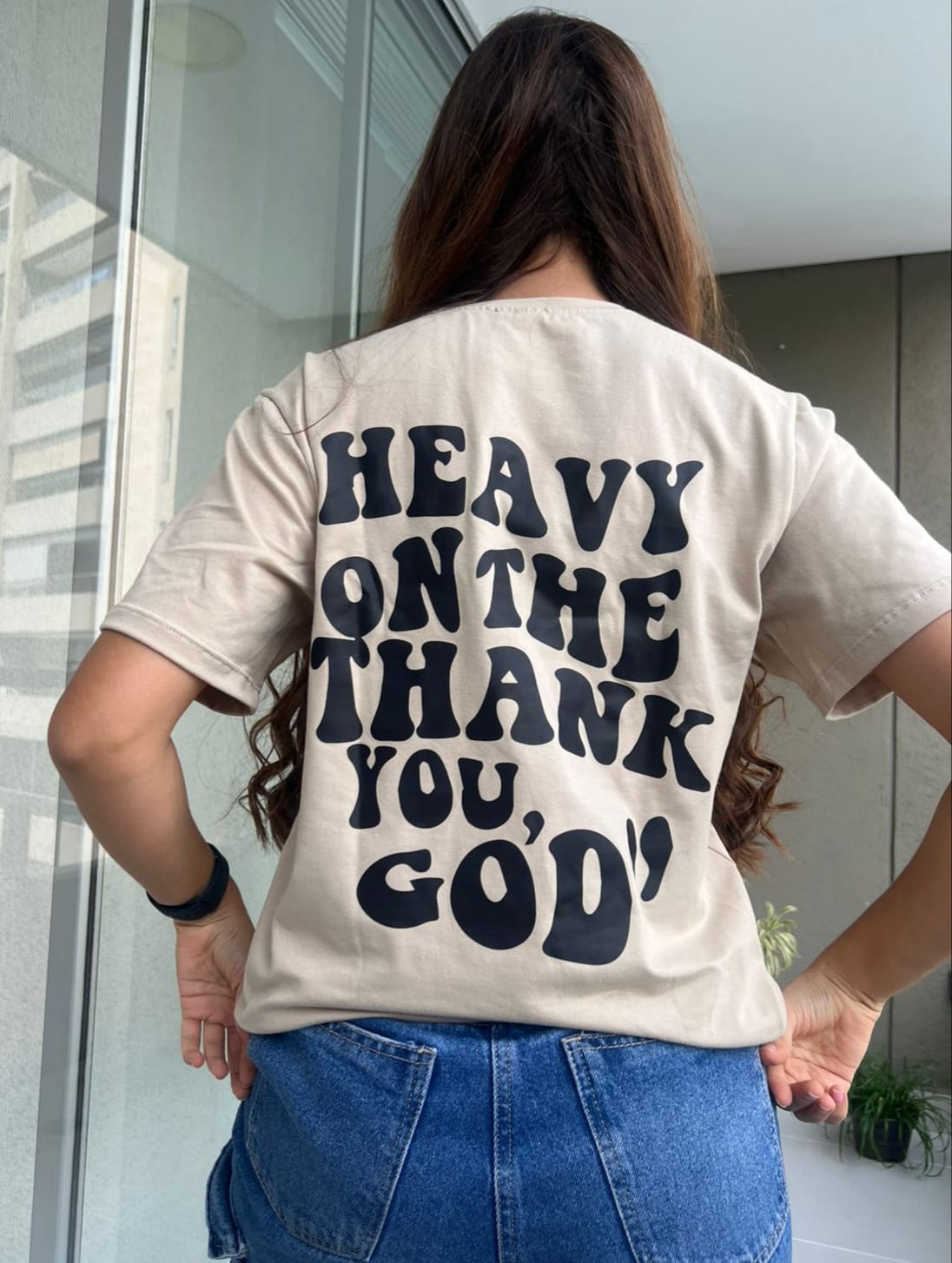 Camiseta Dama Heavy On The Thank You God - Imagen 3