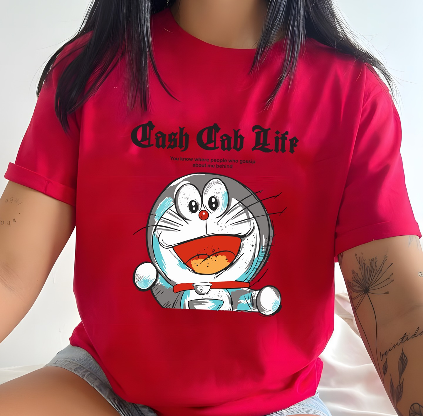 Camiseta Dama Doraemon Cash Cab Life