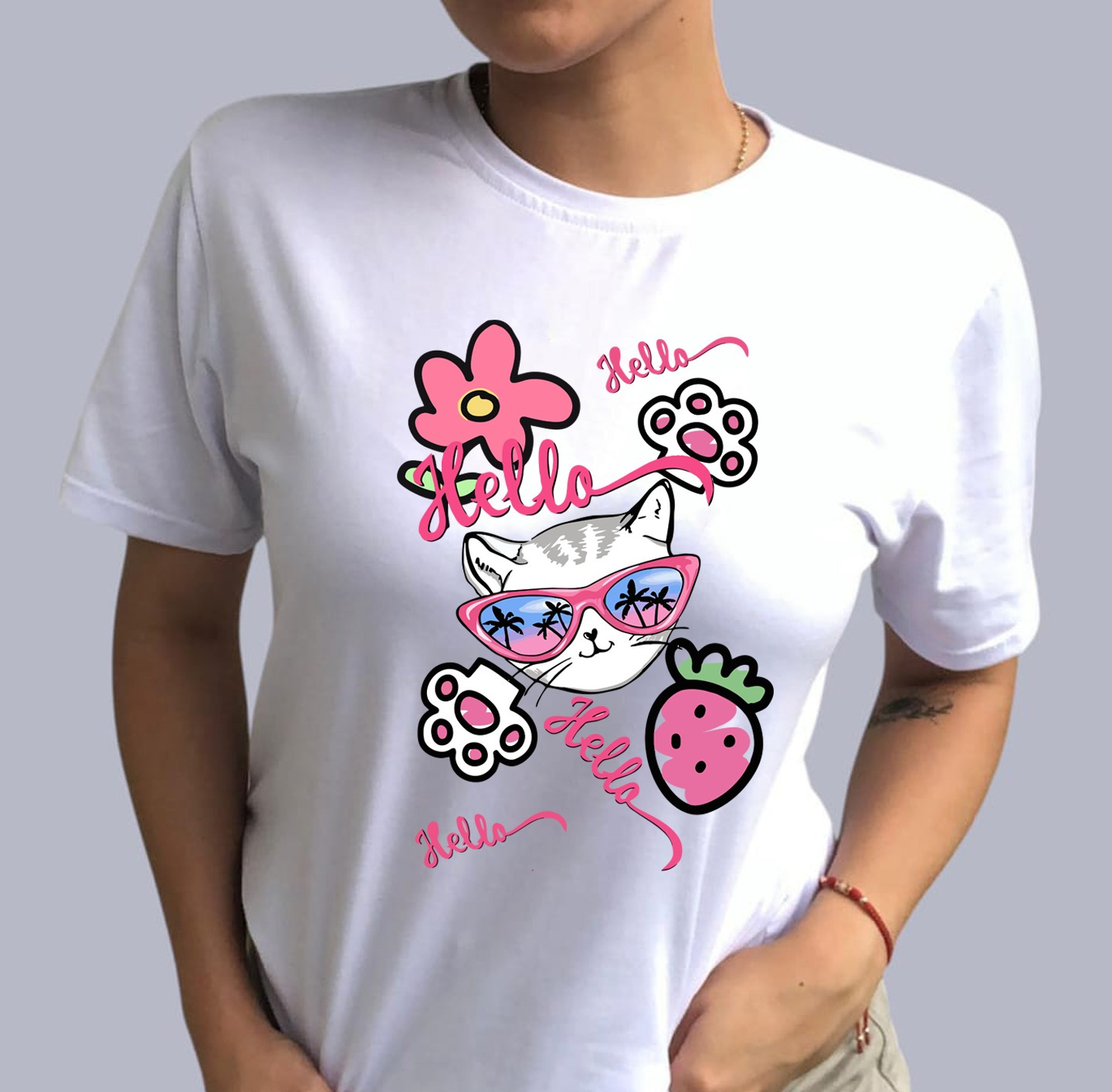 Camiseta Dama Hello