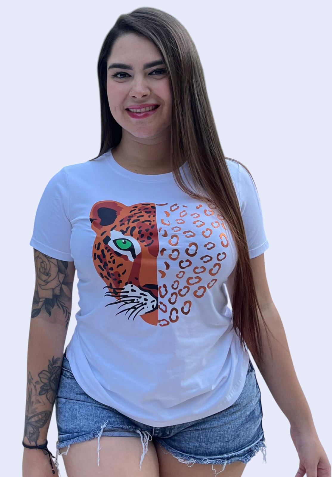 Camiseta Dama Guepardo Cobre Metalizado