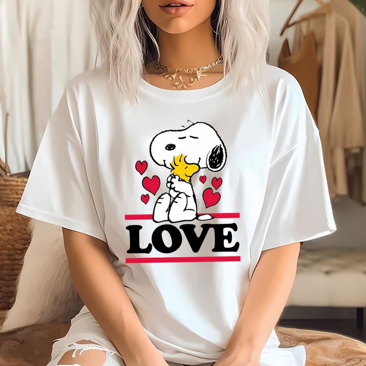 Camiseta Dama Snoopy Love