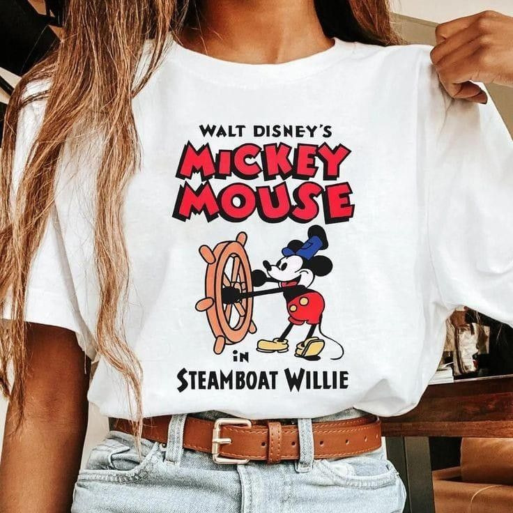 Camiseta Dama Mickey Mouse Steamboat Willie