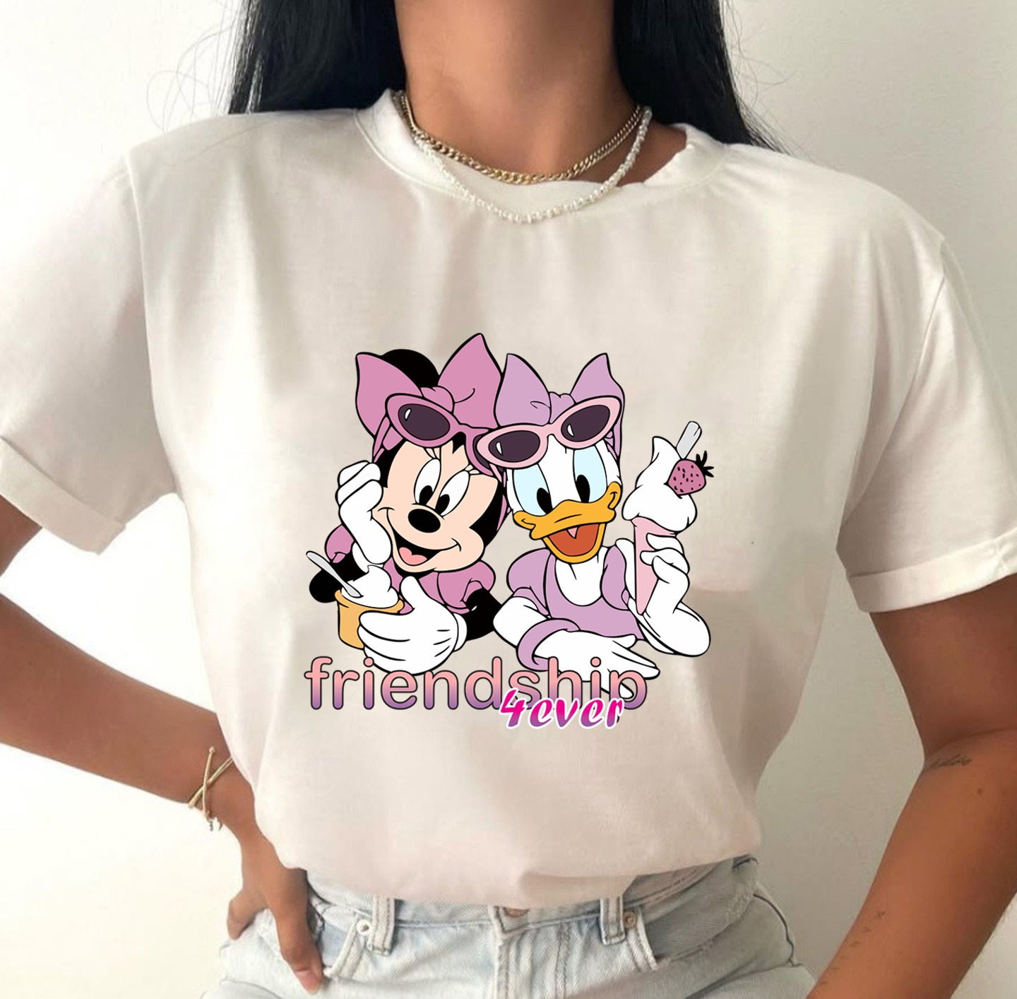 Camiseta Dama Minnie and Daisy Friendship 4 Ever