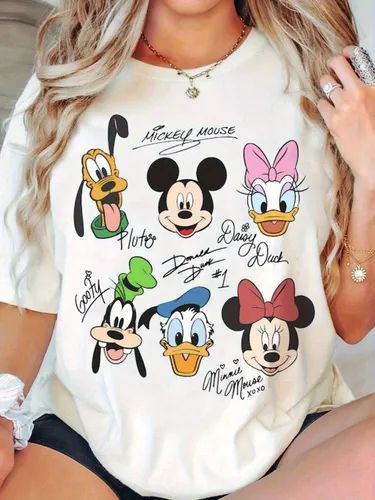 Camiseta Dama Mickey Firmas