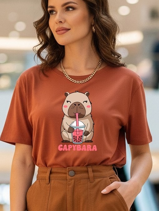 Camiseta Dama Capybara Bubble - Imagen 3