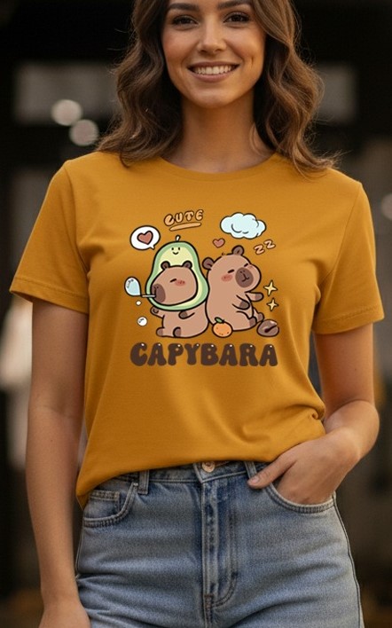 Camiseta Dama Capybara Cute