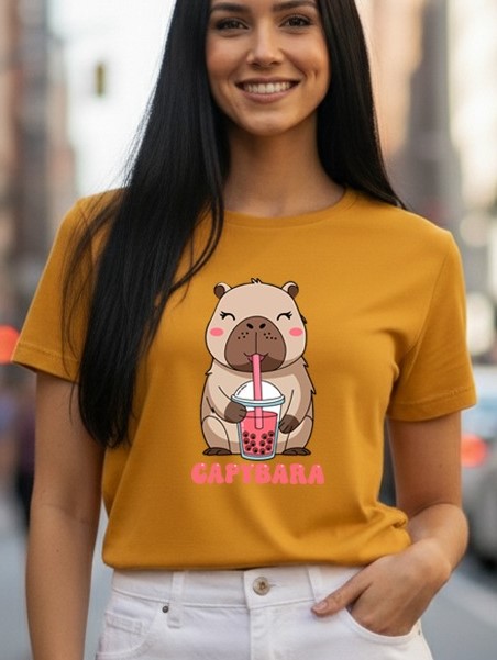 Camiseta Dama Capybara Bubble - Imagen 5