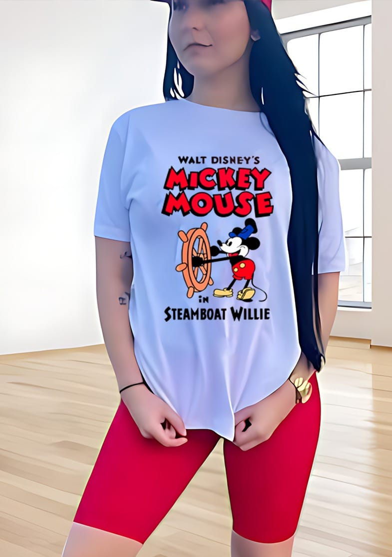 Conjunto Dama Con Licra Mickey Mouse Steamboat Willie
