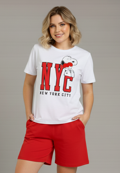 Conjunto Bermuda Dama Snoopy NYC