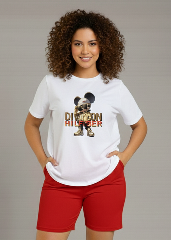 Conjunto Bermuda Dama Mickey Dillion Hilfiger