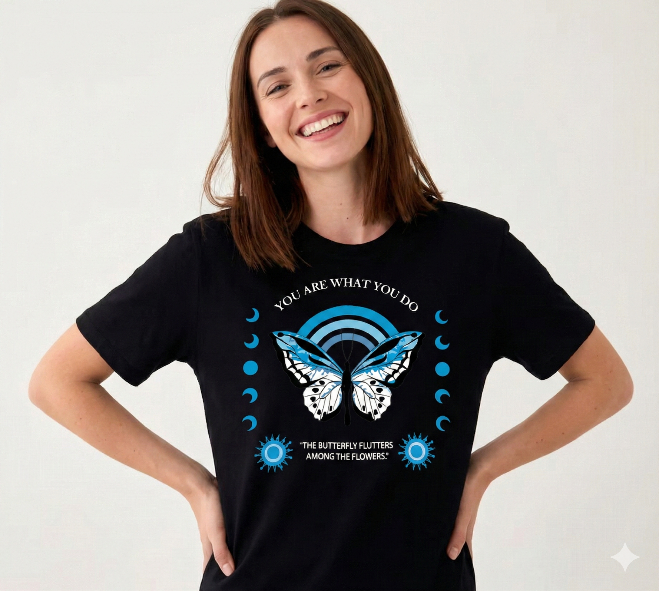 Camiseta Dama Mariposa Azul